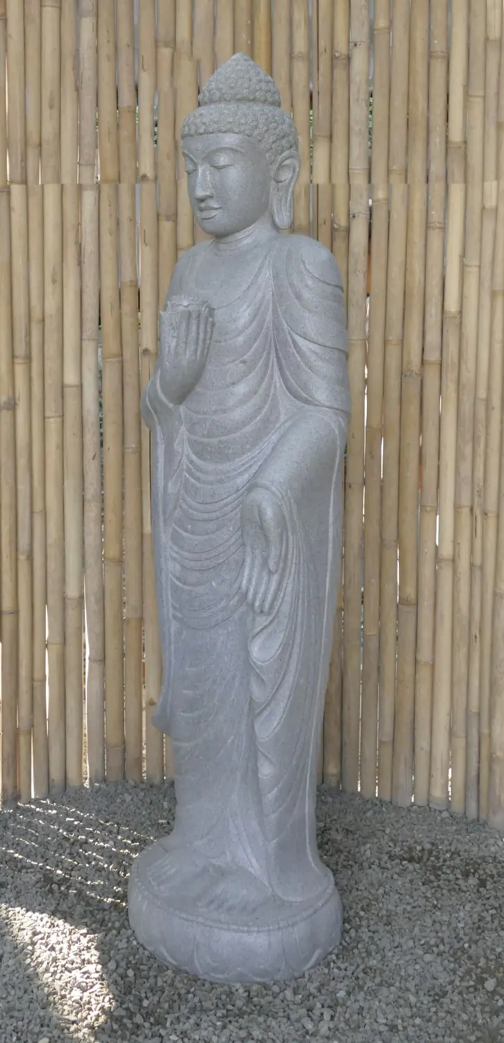  Product image 2 of the product “Standing Buddha with Lotus Flower, ca. 180 cm H ”
